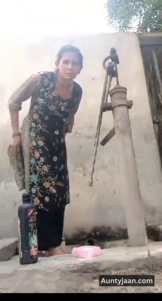 muslim aunty outdoor bath bathing